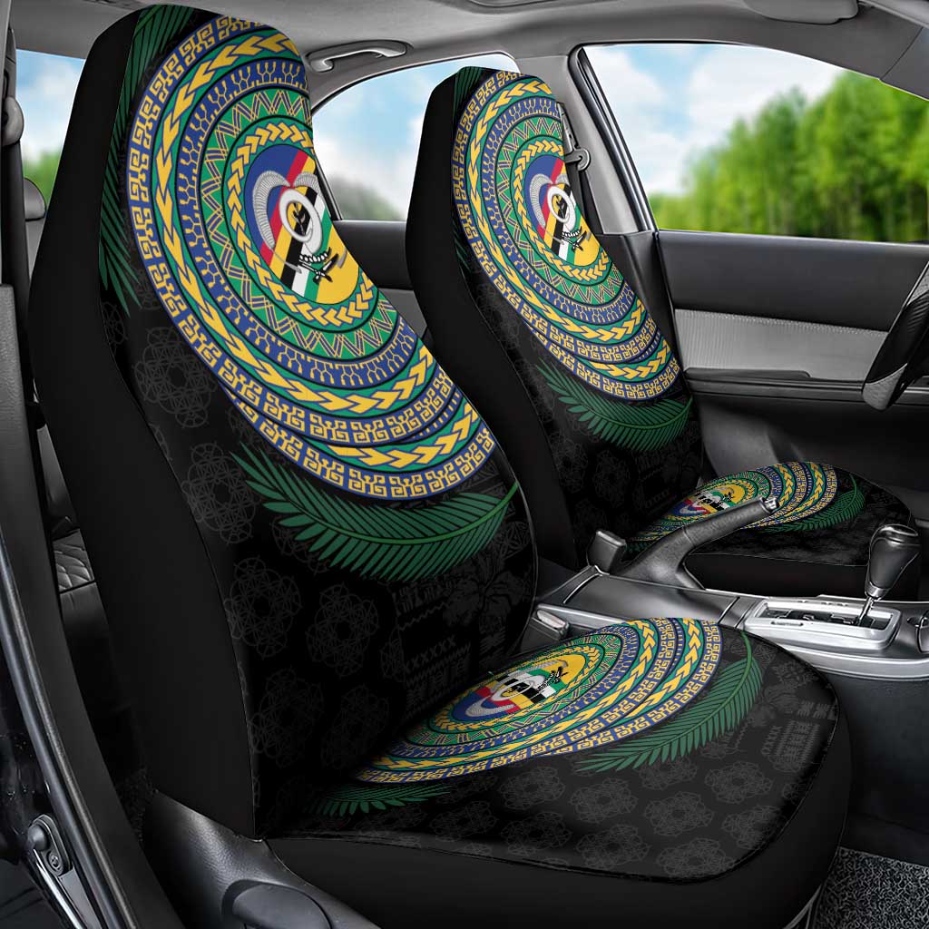 Torba Tribal Tattoo with Namele Leaves Car Seat Cover