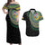 Torba Tribal Tattoo with Namele Leaves Couples Matching Off Shoulder Maxi Dress and Hawaiian Shirt