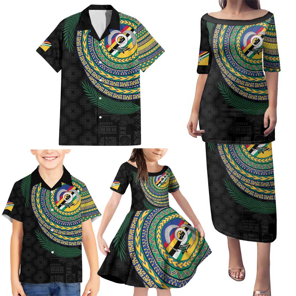 Torba Tribal Tattoo with Namele Leaves Family Matching Puletasi and Hawaiian Shirt LT03 - Polynesian Pride