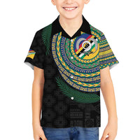 Torba Tribal Tattoo with Namele Leaves Family Matching Tank Maxi Dress and Hawaiian Shirt