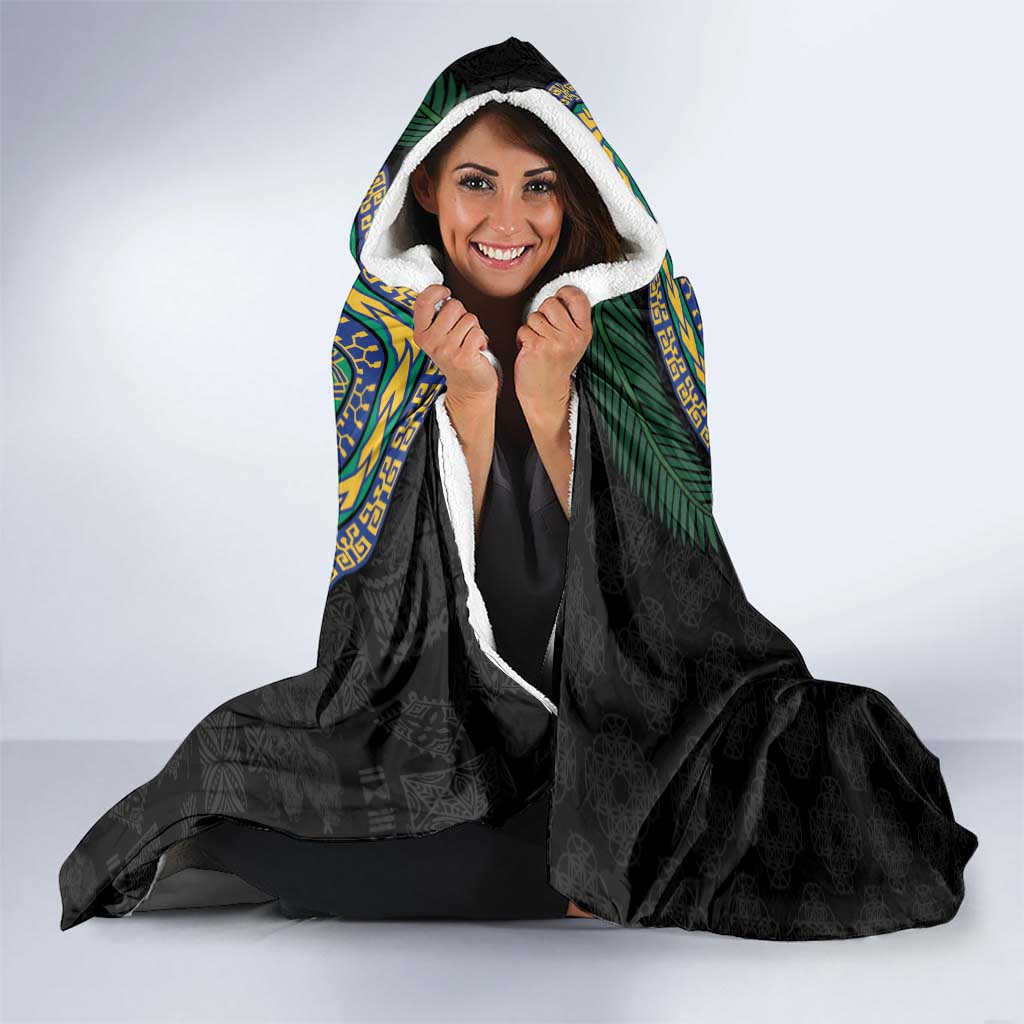Torba Tribal Tattoo with Namele Leaves Hooded Blanket LT03 - Polynesian Pride
