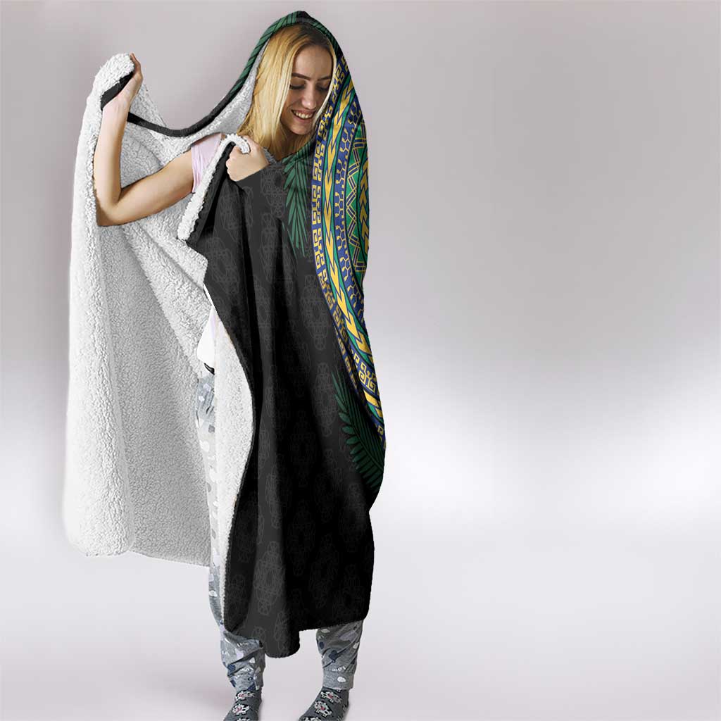 Torba Tribal Tattoo with Namele Leaves Hooded Blanket LT03 - Polynesian Pride