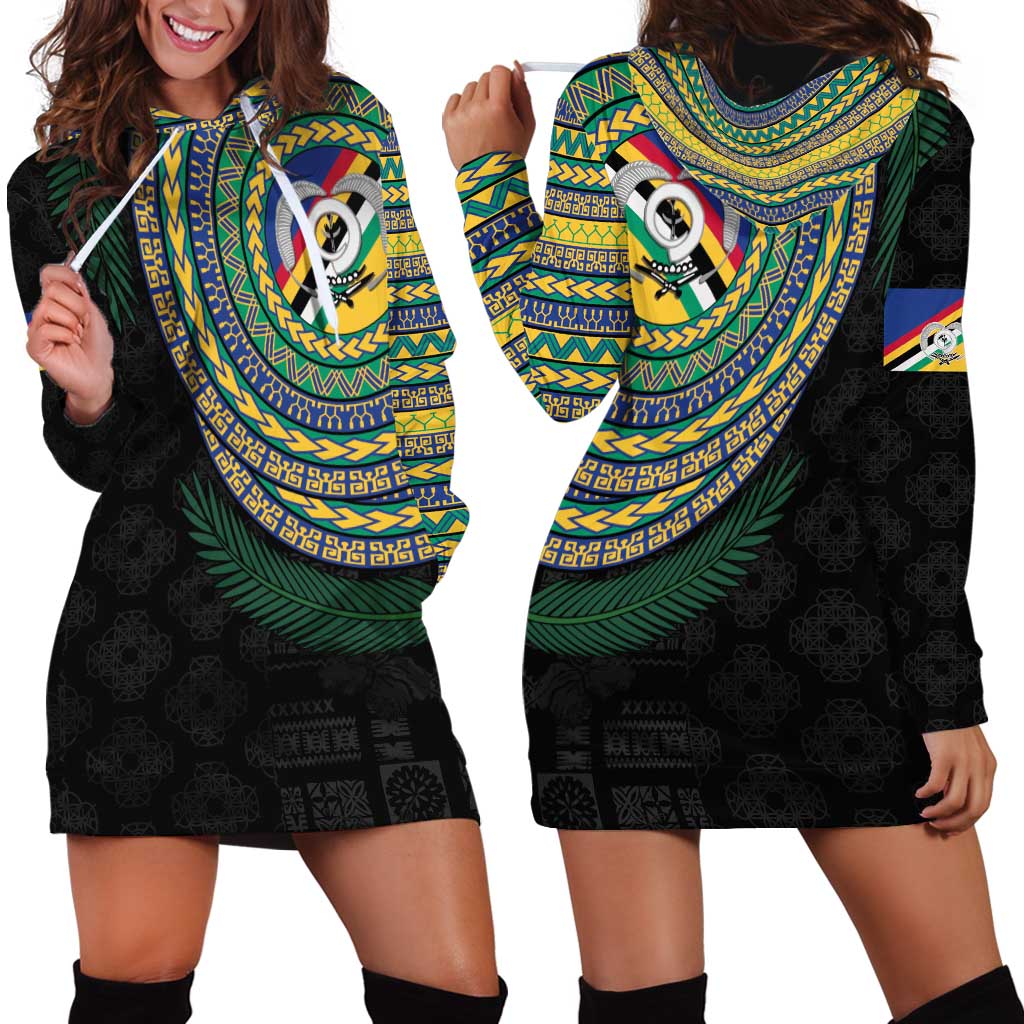 Torba Tribal Tattoo with Namele Leaves Hoodie Dress