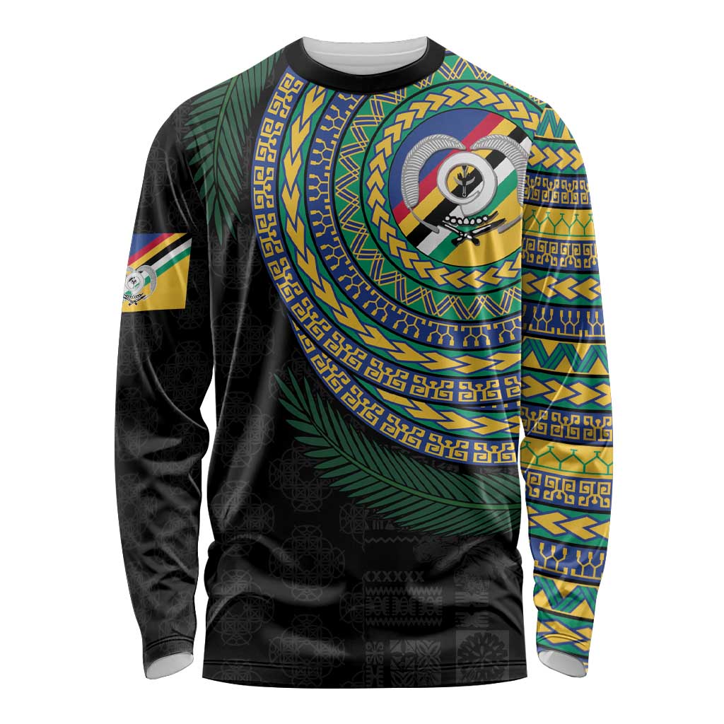 Torba Tribal Tattoo with Namele Leaves Long Sleeve Shirt LT03 Unisex Black - Polynesian Pride
