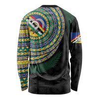 Torba Tribal Tattoo with Namele Leaves Long Sleeve Shirt LT03 - Polynesian Pride