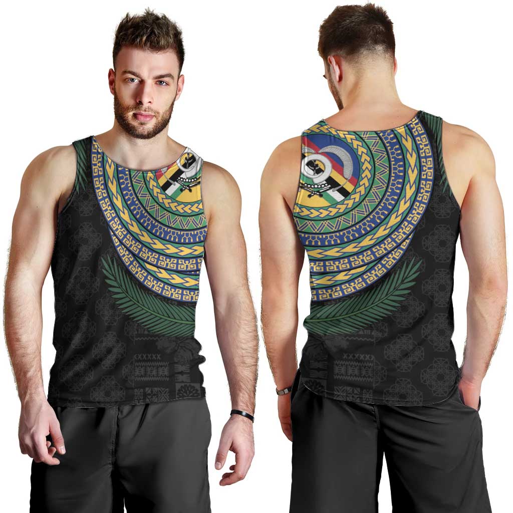 Torba Tribal Tattoo with Namele Leaves Men Tank Top LT03 - Polynesian Pride