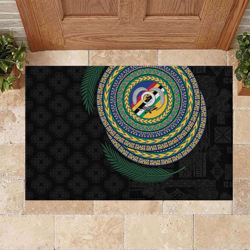 Torba Tribal Tattoo with Namele Leaves Rubber Doormat LT03 Black - Polynesian Pride