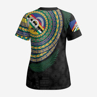 Torba Tribal Tattoo with Namele Leaves Scrub Top LT03 - Polynesian Pride