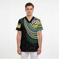 Torba Tribal Tattoo with Namele Leaves Scrub Top LT03 - Polynesian Pride