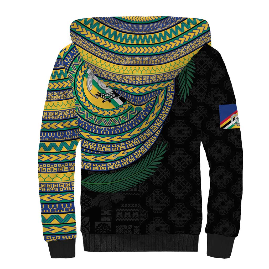Torba Tribal Tattoo with Namele Leaves Sherpa Hoodie LT03 - Polynesian Pride