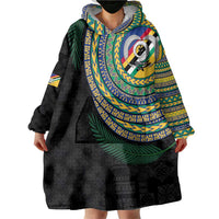 Torba Tribal Tattoo with Namele Leaves Wearable Blanket Hoodie LT03 - Polynesian Pride