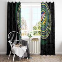 Torba Tribal Tattoo with Namele Leaves Window Curtain