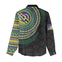 Torba Tribal Tattoo with Namele Leaves Women Casual Shirt