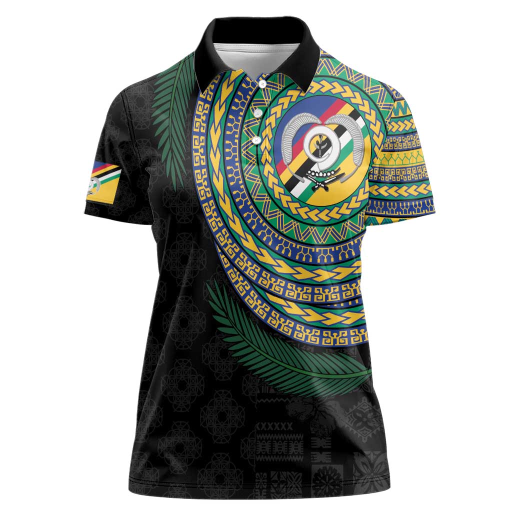 Torba Tribal Tattoo with Namele Leaves Women Polo Shirt