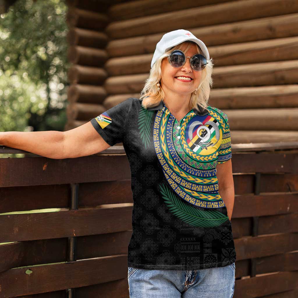 Torba Tribal Tattoo with Namele Leaves Women Polo Shirt