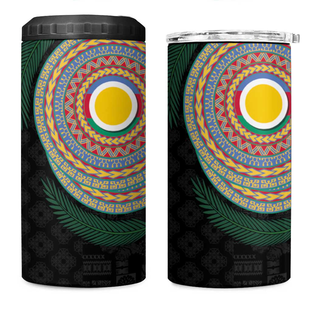 Shefa Tribal Tattoo with Namele Leaves 4 in 1 Can Cooler Tumbler LT03 One Size: 16 oz Black - Polynesian Pride