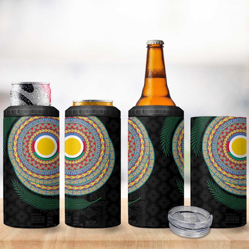 Shefa Tribal Tattoo with Namele Leaves 4 in 1 Can Cooler Tumbler LT03 - Polynesian Pride