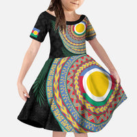 Shefa Tribal Tattoo with Namele Leaves Family Matching Off The Shoulder Long Sleeve Dress and Hawaiian Shirt