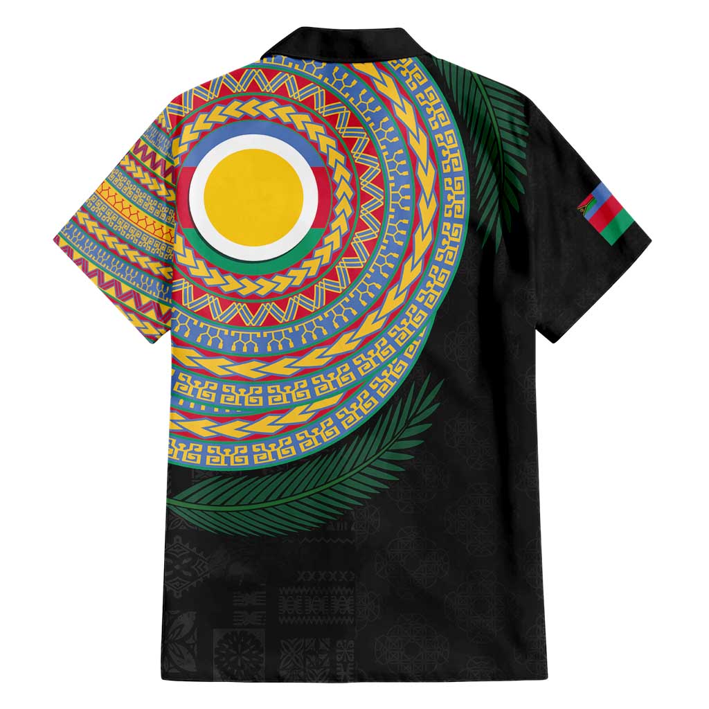 Shefa Tribal Tattoo with Namele Leaves Family Matching Short Sleeve Bodycon Dress and Hawaiian Shirt