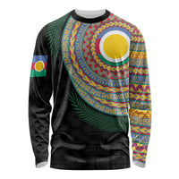 Shefa Tribal Tattoo with Namele Leaves Long Sleeve Shirt LT03 Unisex Black - Polynesian Pride
