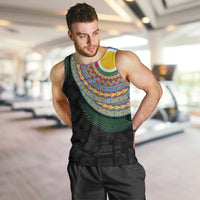 Shefa Tribal Tattoo with Namele Leaves Men Tank Top LT03 Black - Polynesian Pride
