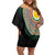 Shefa Tribal Tattoo with Namele Leaves Off Shoulder Short Dress