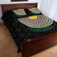 Shefa Tribal Tattoo with Namele Leaves Quilt Bed Set