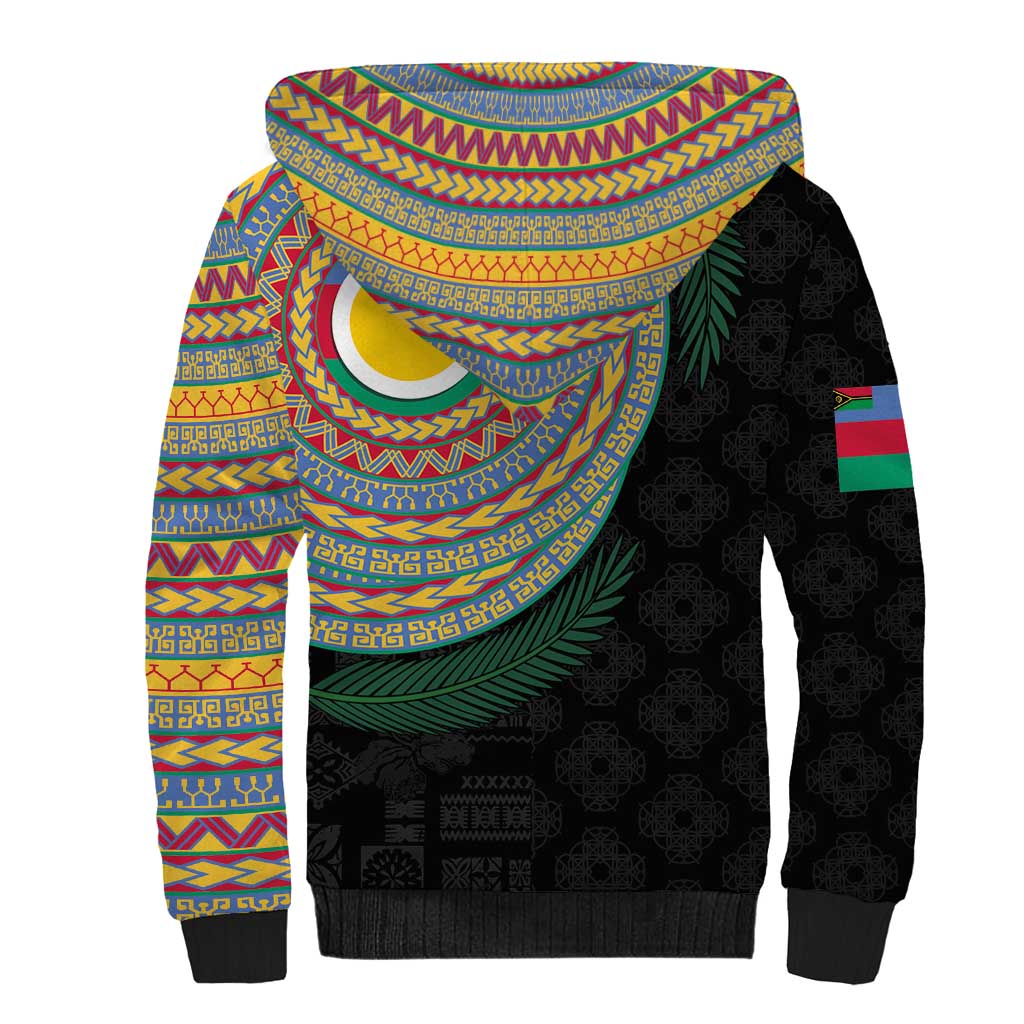 Shefa Tribal Tattoo with Namele Leaves Sherpa Hoodie LT03 - Polynesian Pride