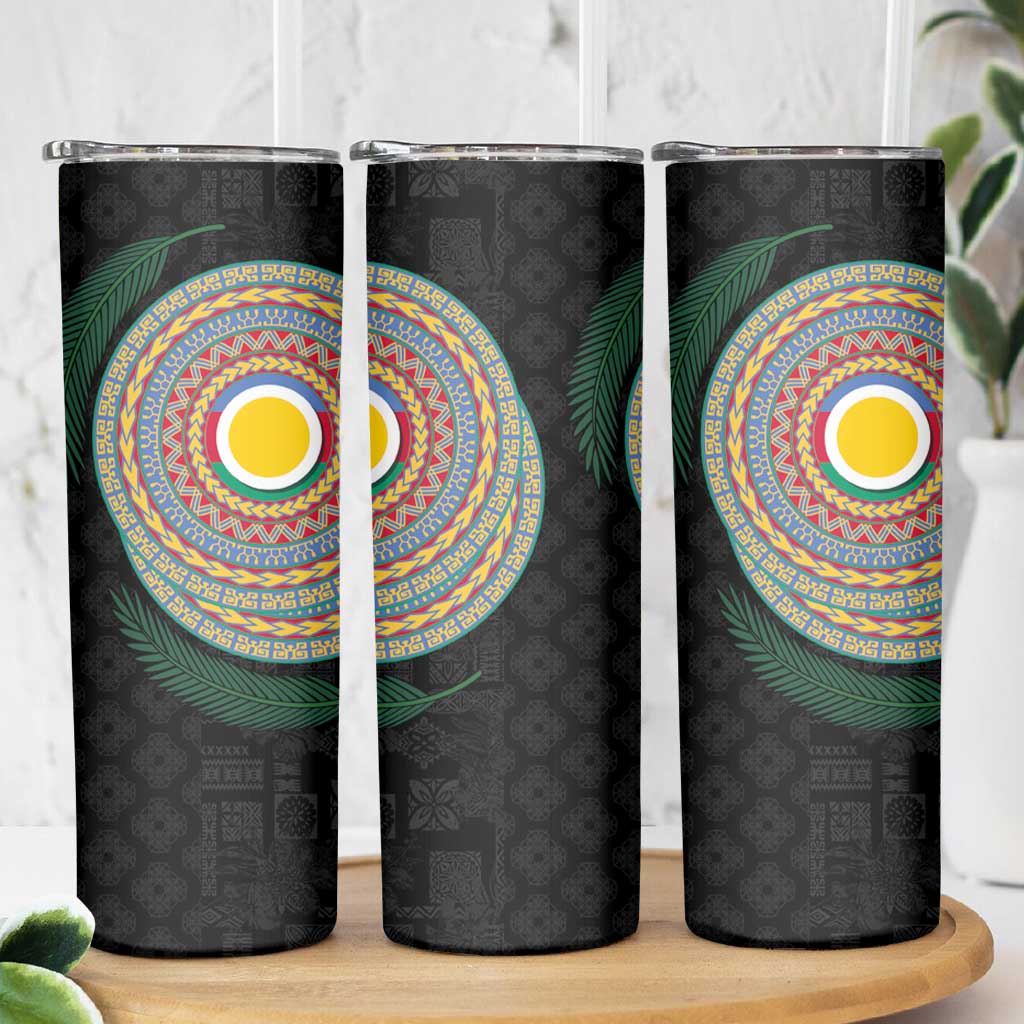 Shefa Tribal Tattoo with Namele Leaves Skinny Tumbler