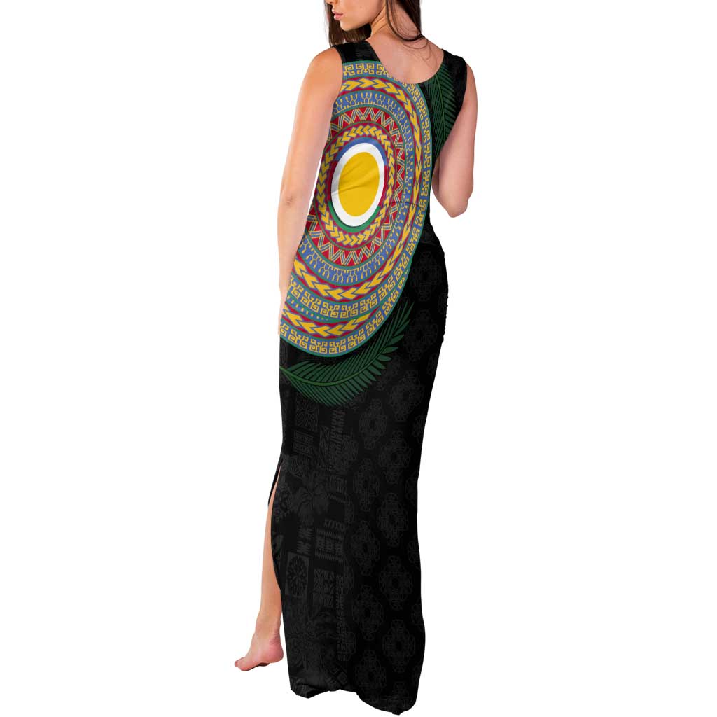 Shefa Tribal Tattoo with Namele Leaves Tank Maxi Dress