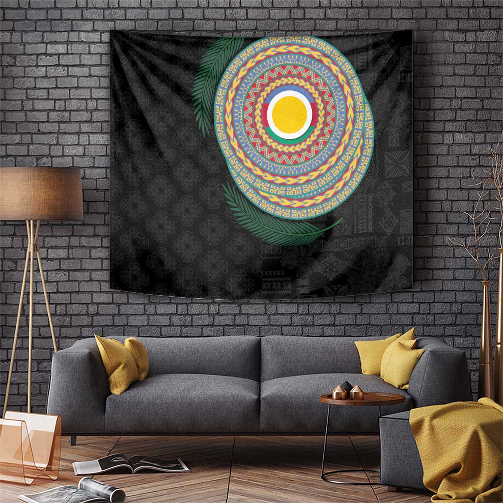 Shefa Tribal Tattoo with Namele Leaves Tapestry