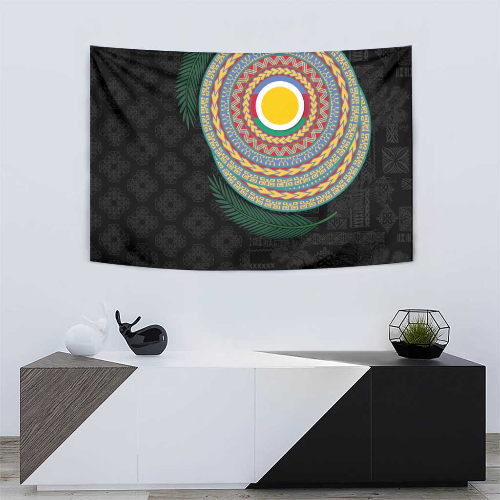 Shefa Tribal Tattoo with Namele Leaves Tapestry