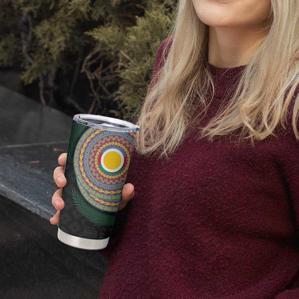 Shefa Tribal Tattoo with Namele Leaves Tumbler Cup