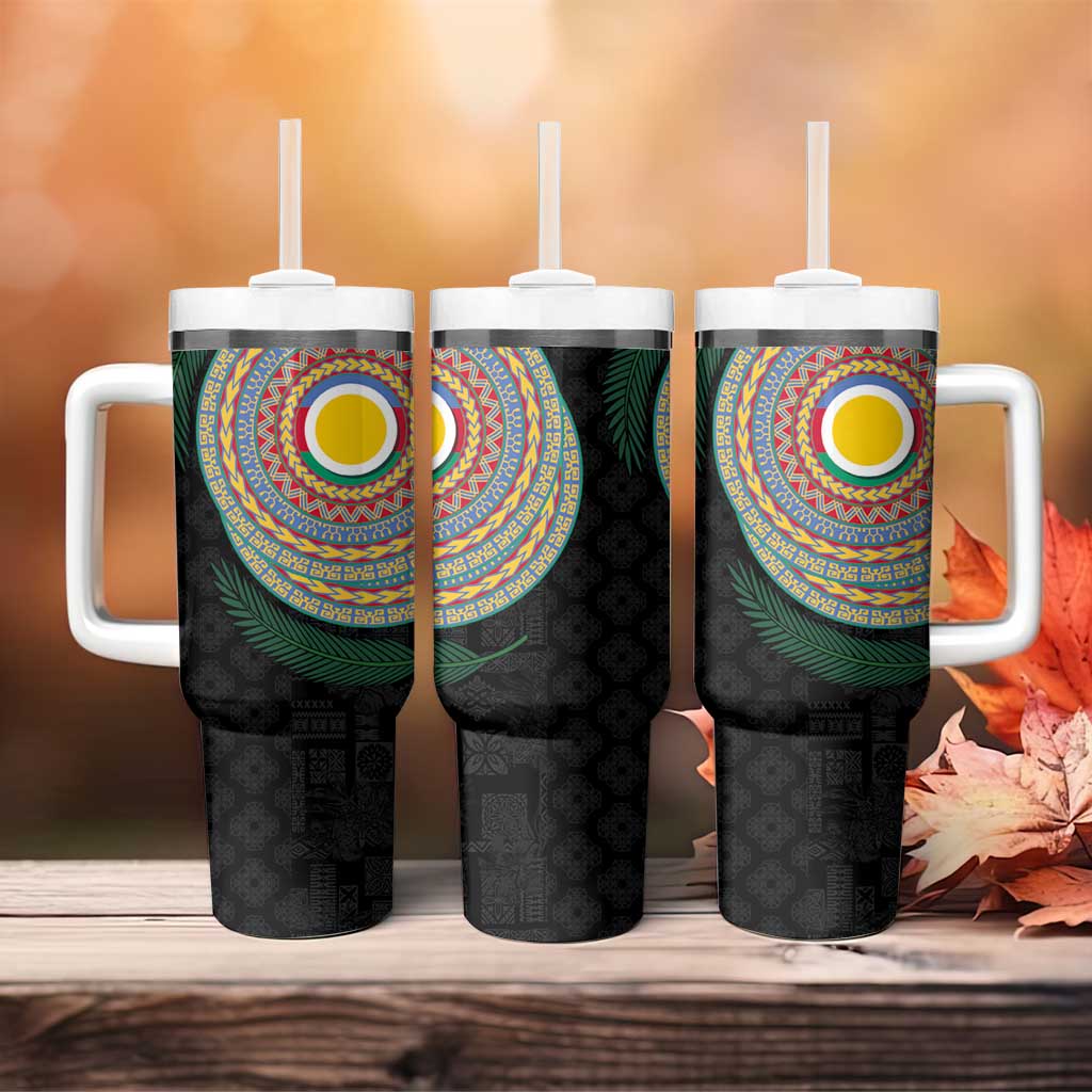 Shefa Tribal Tattoo with Namele Leaves Tumbler With Handle