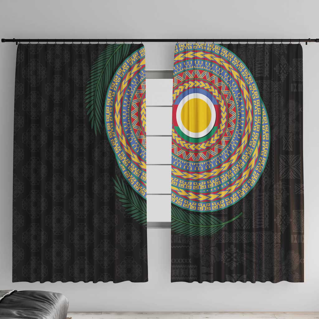 Shefa Tribal Tattoo with Namele Leaves Window Curtain