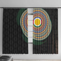 Shefa Tribal Tattoo with Namele Leaves Window Curtain