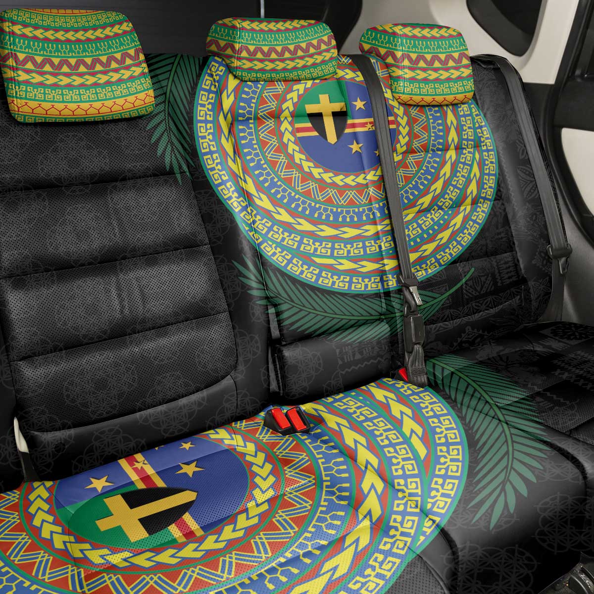 Tafea Tribal Tattoo with Namele Leaves Back Car Seat Cover