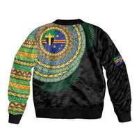 Tafea Tribal Tattoo with Namele Leaves Bomber Jacket