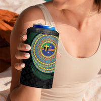 Tafea Tribal Tattoo with Namele Leaves 4 in 1 Can Cooler Tumbler LT03 - Polynesian Pride
