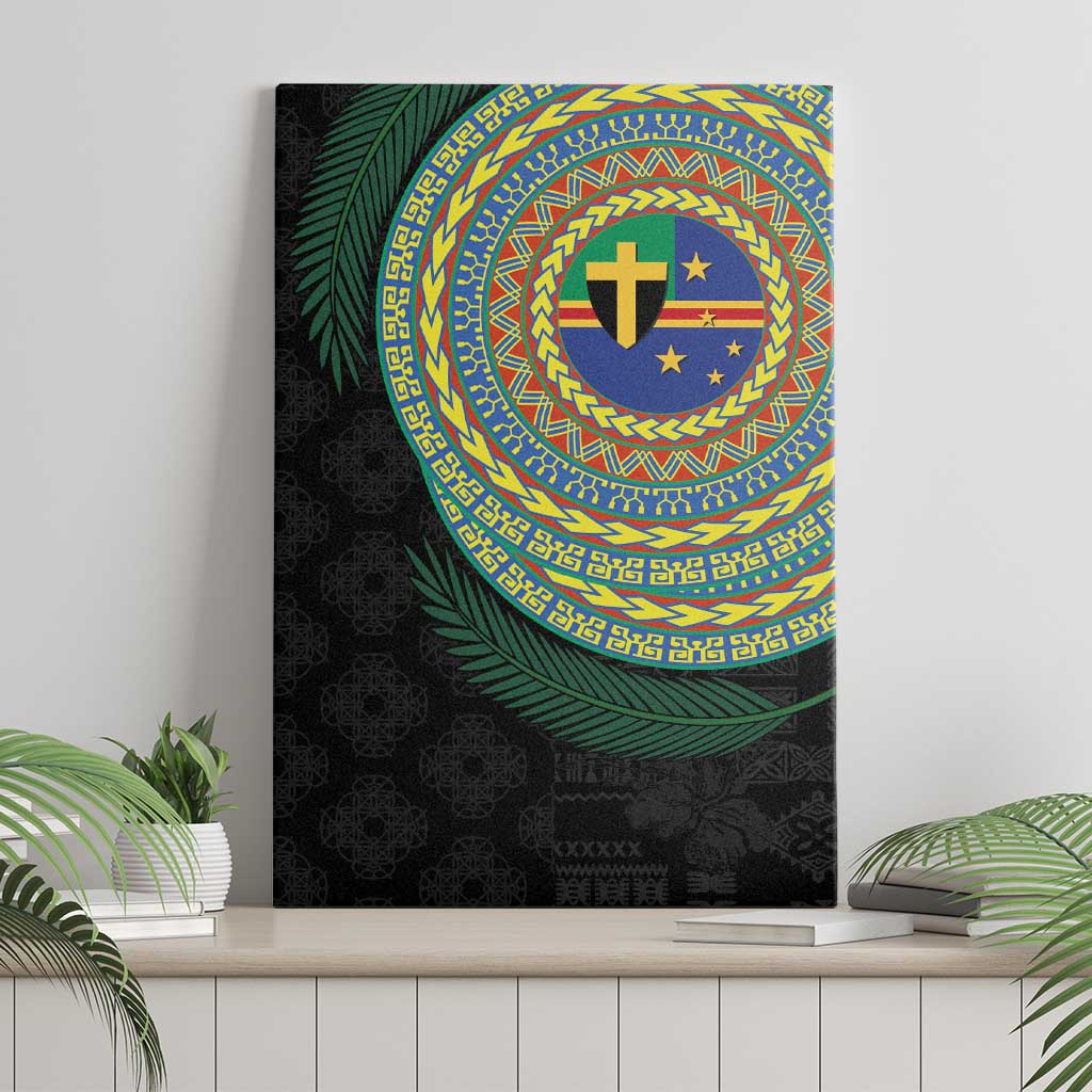 Tafea Tribal Tattoo with Namele Leaves Canvas Wall Art LT03 - Polynesian Pride