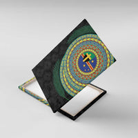 Tafea Tribal Tattoo with Namele Leaves Canvas Wall Art LT03 With Frame Black - Polynesian Pride