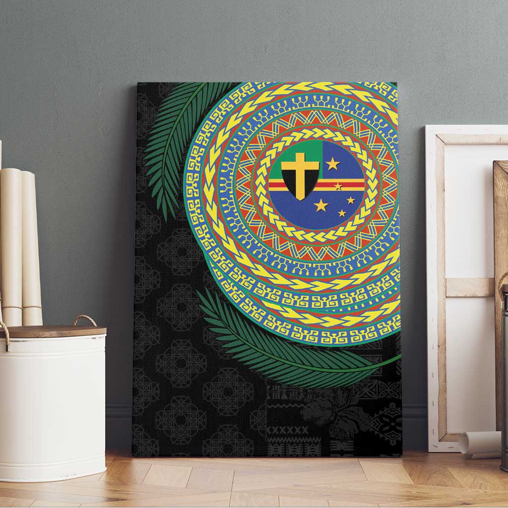 Tafea Tribal Tattoo with Namele Leaves Canvas Wall Art LT03 - Polynesian Pride