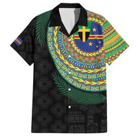 Tafea Tribal Tattoo with Namele Leaves Family Matching Short Sleeve Bodycon Dress and Hawaiian Shirt