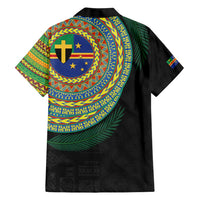 Tafea Tribal Tattoo with Namele Leaves Family Matching Short Sleeve Bodycon Dress and Hawaiian Shirt