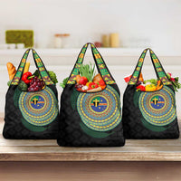 Tafea Tribal Tattoo with Namele Leaves Grocery Bag LT03 3-pack One Size Black - Polynesian Pride