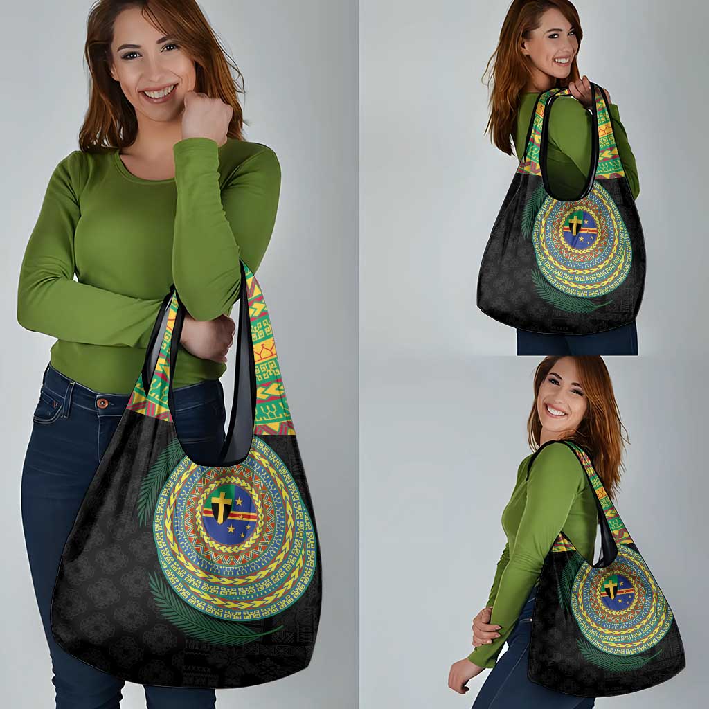 Tafea Tribal Tattoo with Namele Leaves Grocery Bag LT03 - Polynesian Pride