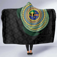 Tafea Tribal Tattoo with Namele Leaves Hooded Blanket LT03 One Size Black - Polynesian Pride