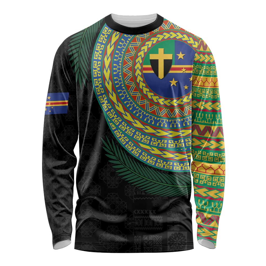 Tafea Tribal Tattoo with Namele Leaves Long Sleeve Shirt LT03 Unisex Black - Polynesian Pride