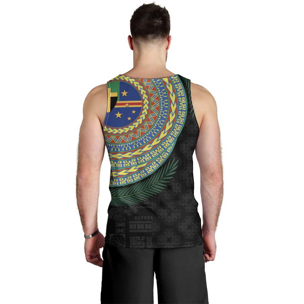 Tafea Tribal Tattoo with Namele Leaves Men Tank Top LT03 - Polynesian Pride