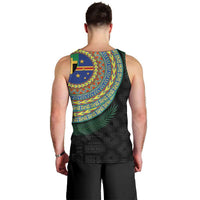 Tafea Tribal Tattoo with Namele Leaves Men Tank Top LT03 - Polynesian Pride